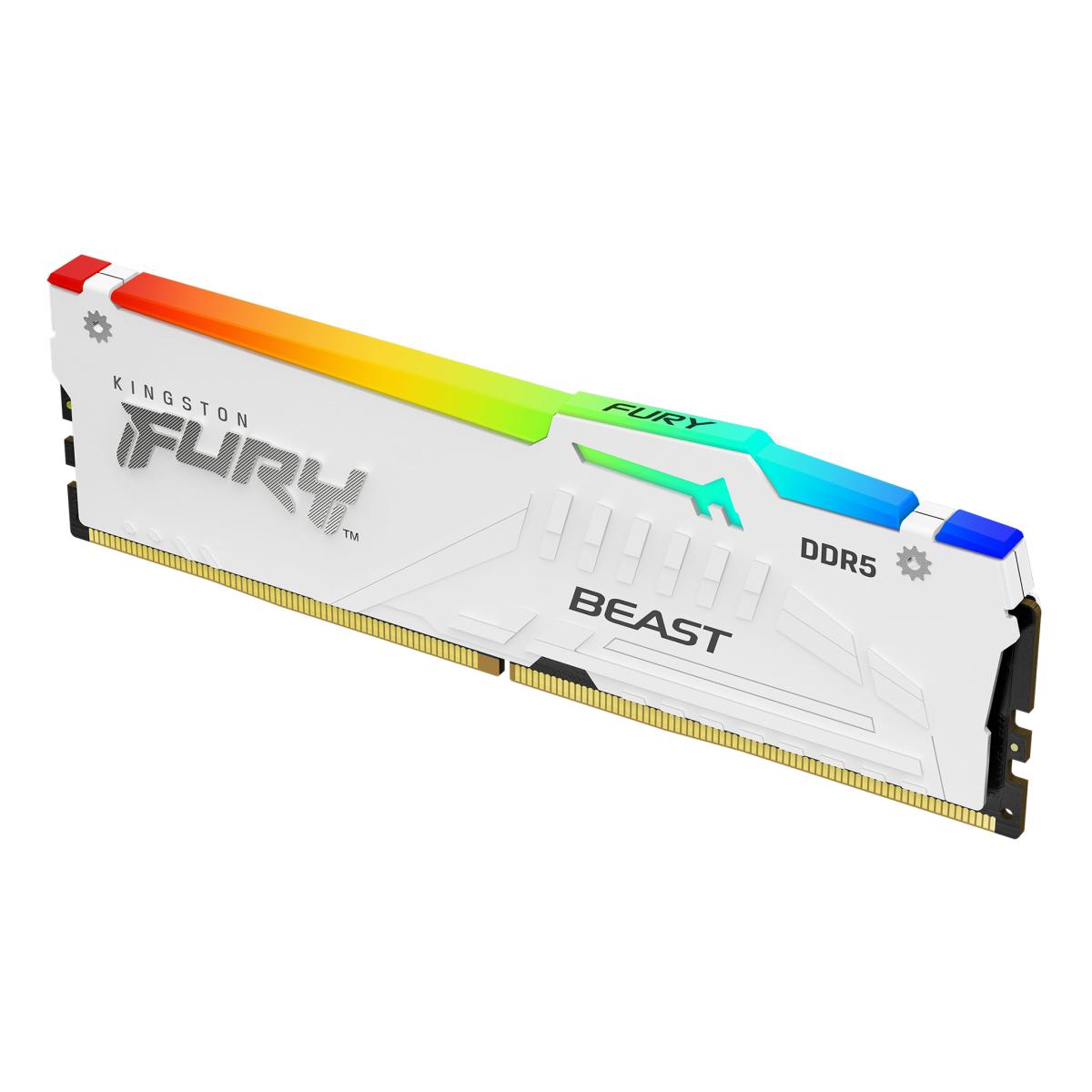 Kingston FURY Beast RGB 16GB 5200MHz DDR5 RAM - White