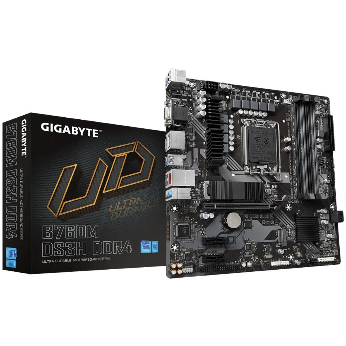 GIGABYTE B760M DS3H, Intel 13th 12th Series, LGA 1700/DDR4- mATX MotherBoard