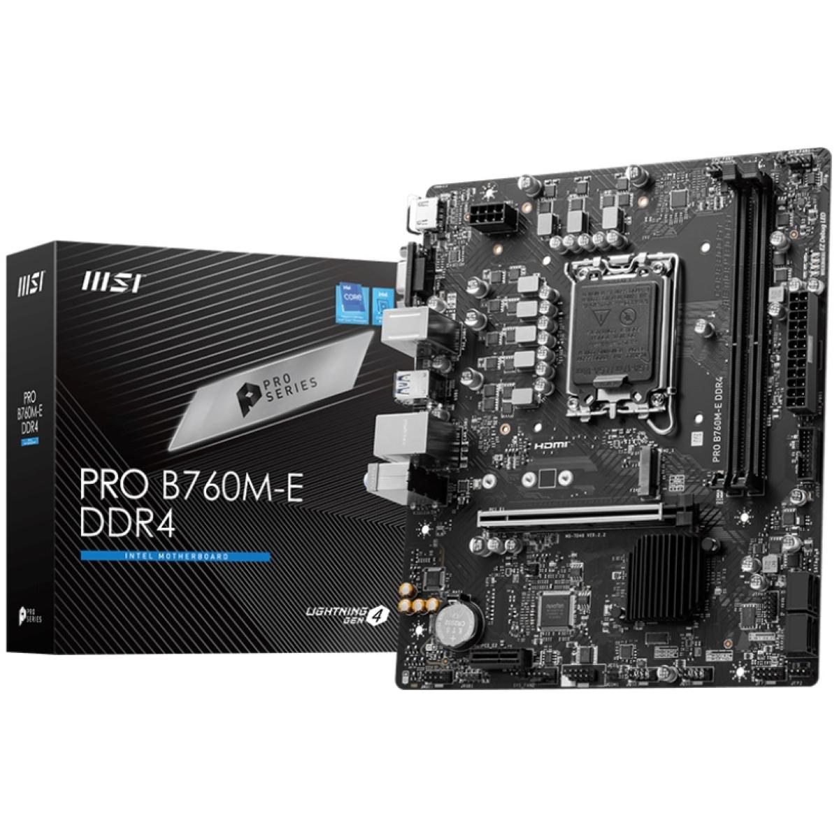 MSI PRO B760M-E, Intel 13th 12th Series, LGA 1700-DDR4  - mATX MotherBoard