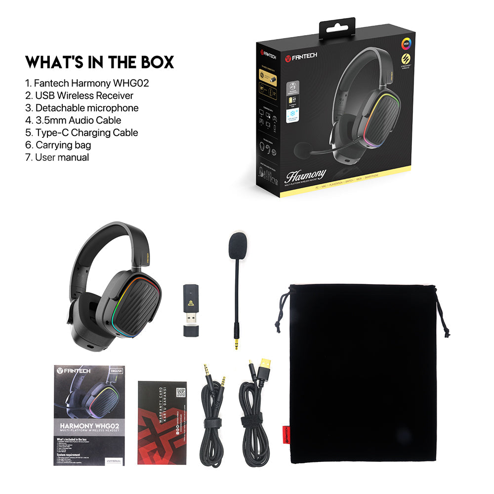 Fantech WHG02 Wireless Headset Harmony New Arrivals 50 JOD