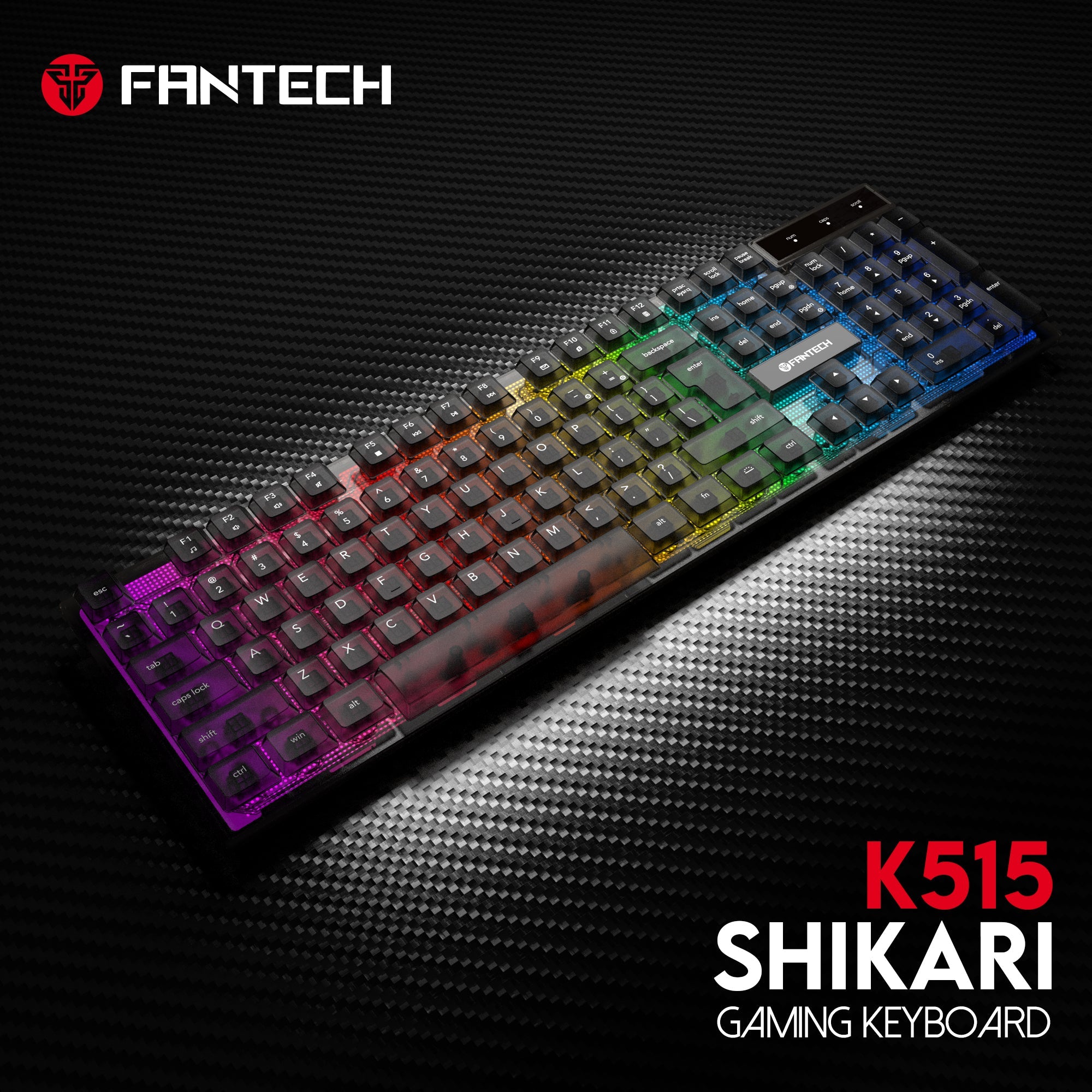 Fantech Shikari K515 RGB Membrane Gaming Keyboard Keyboard 12 JOD