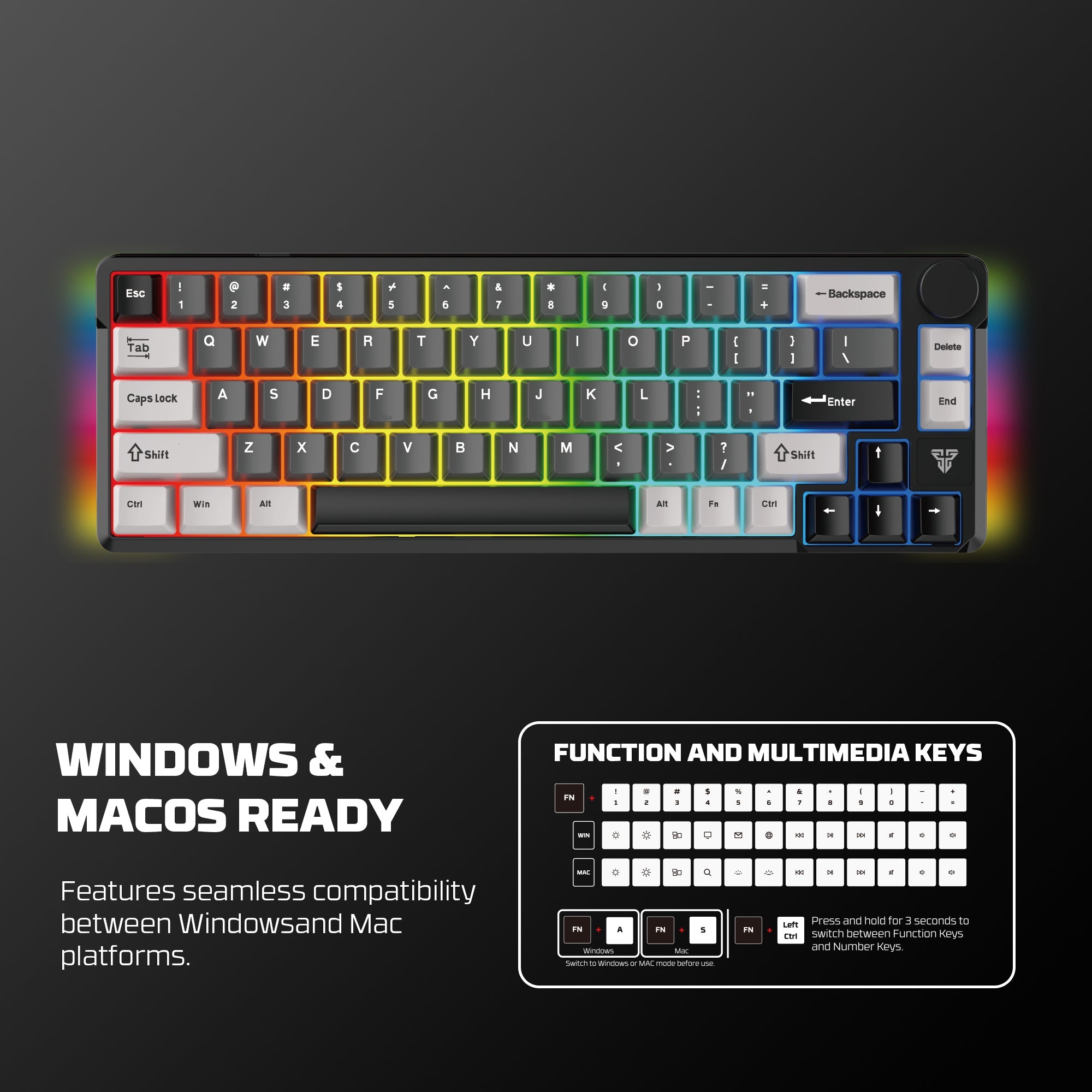 Fantech MK919 ATOM PRO66 Mechanical Keyboard Grey
