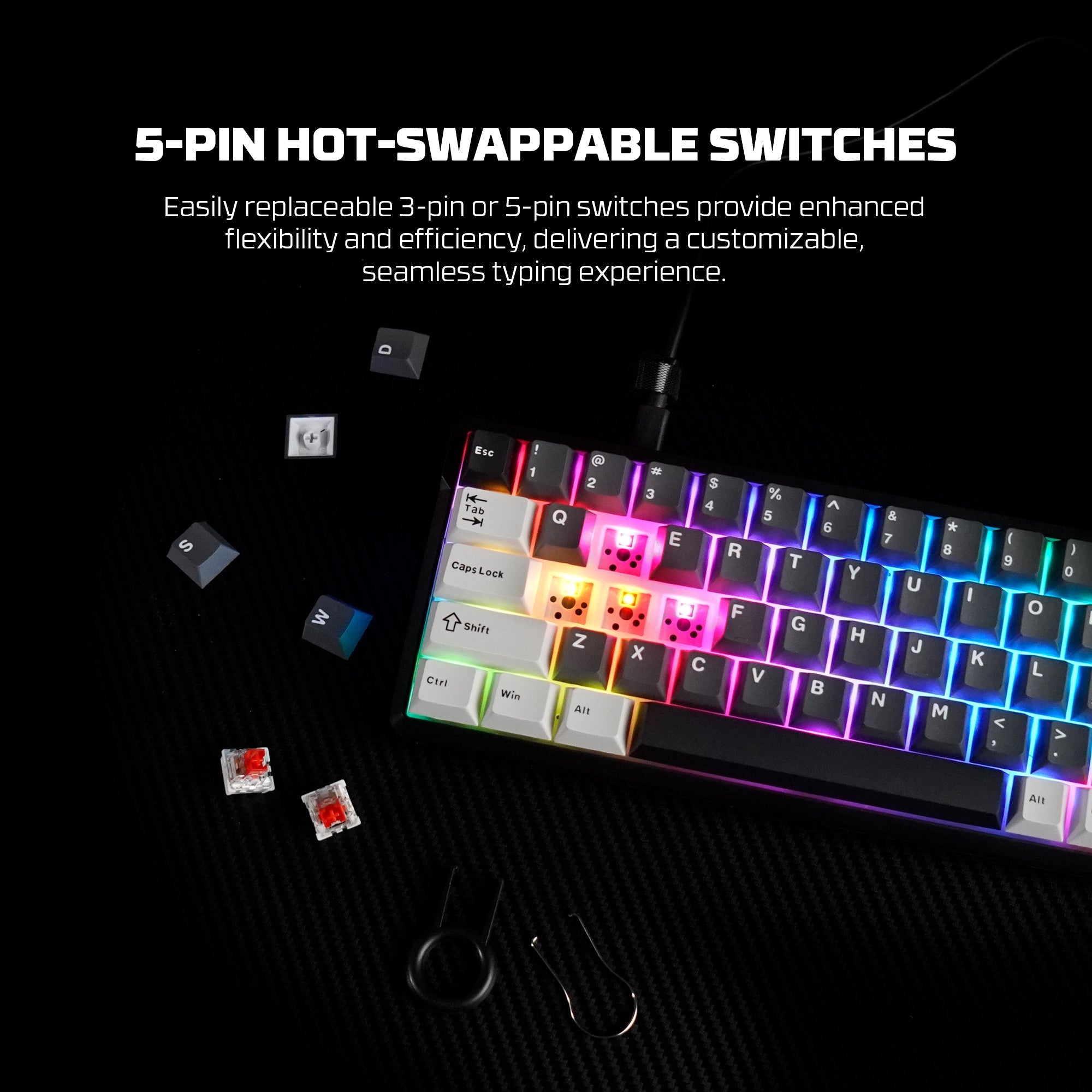 Fantech MK919 ATOM PRO66 Mechanical Keyboard Grey