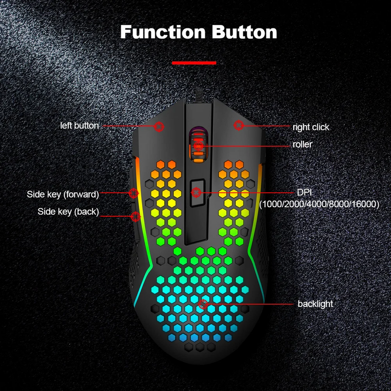 REDRAGON M987P-K Reaping Elite Lightweight RGB Gaming Mouse