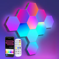 Color RGB Bluetooth LED Hexagon Light 10Pcs Wall With APP+ Remote Control