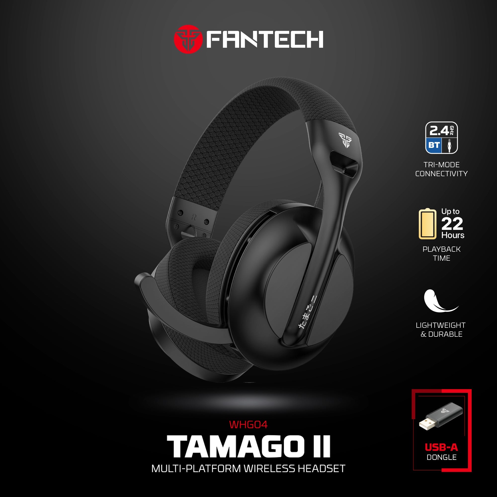 FANTECH WHG04 TAMAGO II Multi-Platform Wireless Gaming Headset White