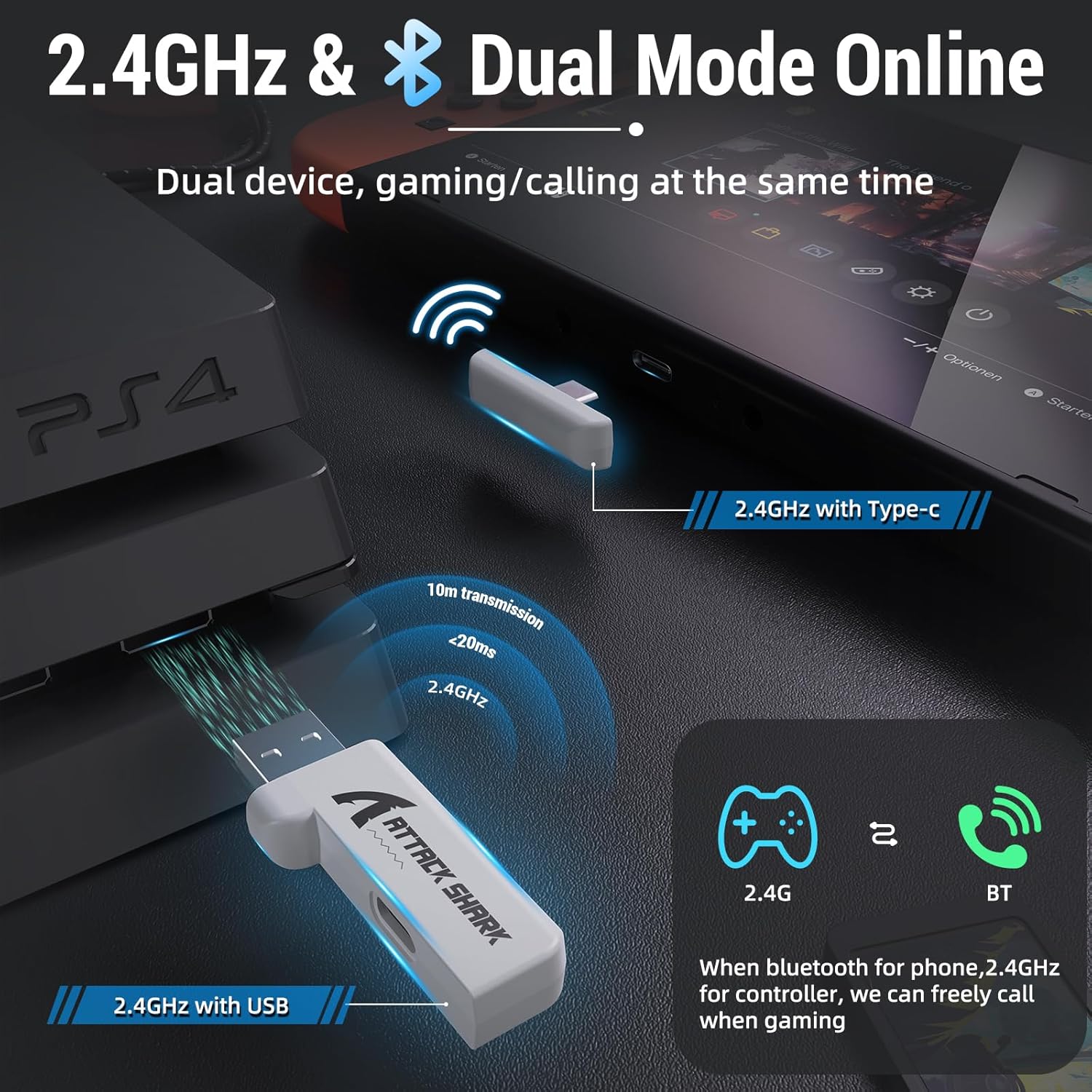 ATTACK SHARK L80 Wireless Gaming Headset