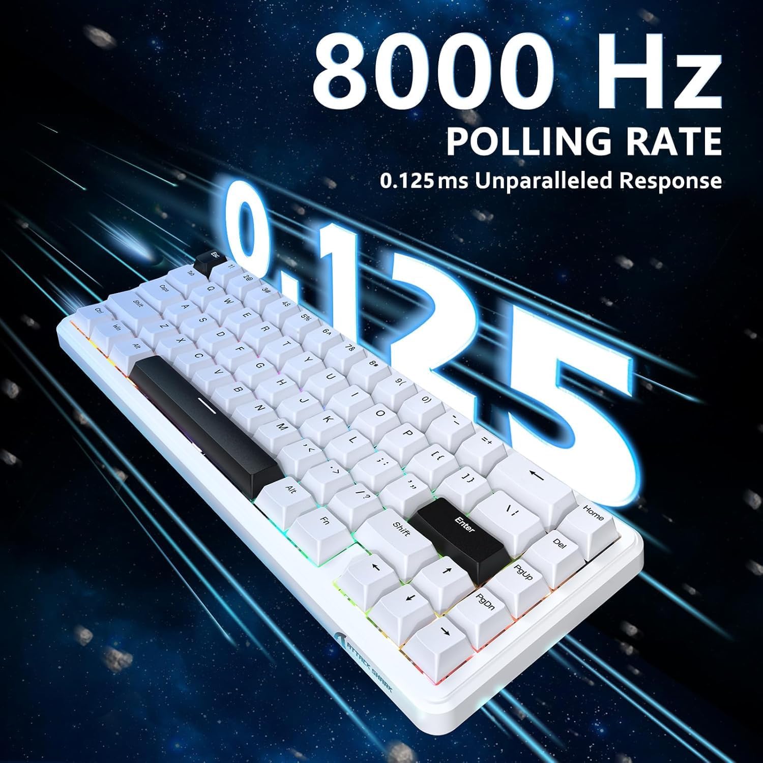 ATTACK SHARK X65 HE Wired Rapid Trigger Magnetic Switch 65% Mechanical Gaming Keyboard