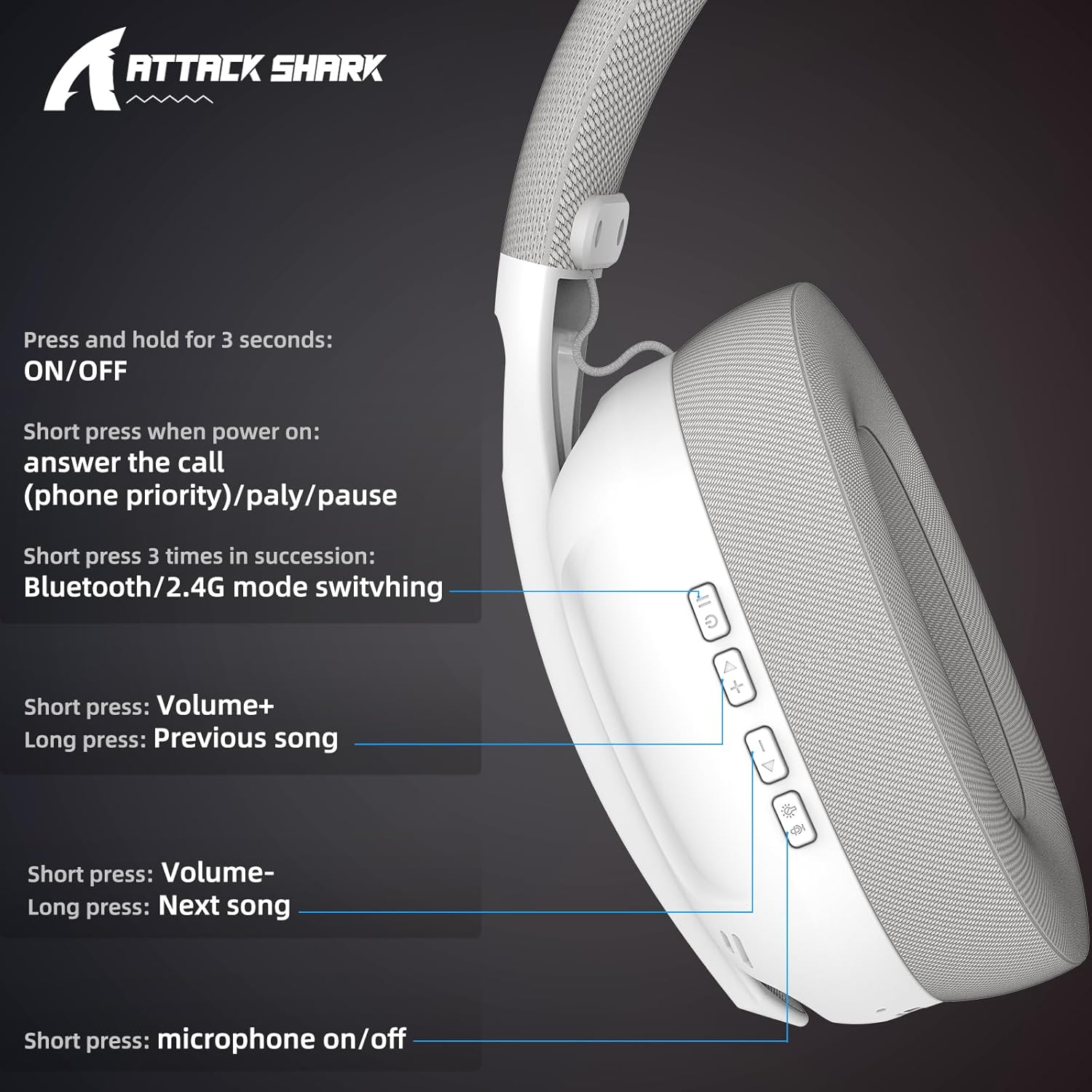 ATTACK SHARK L80 Wireless Gaming Headset
