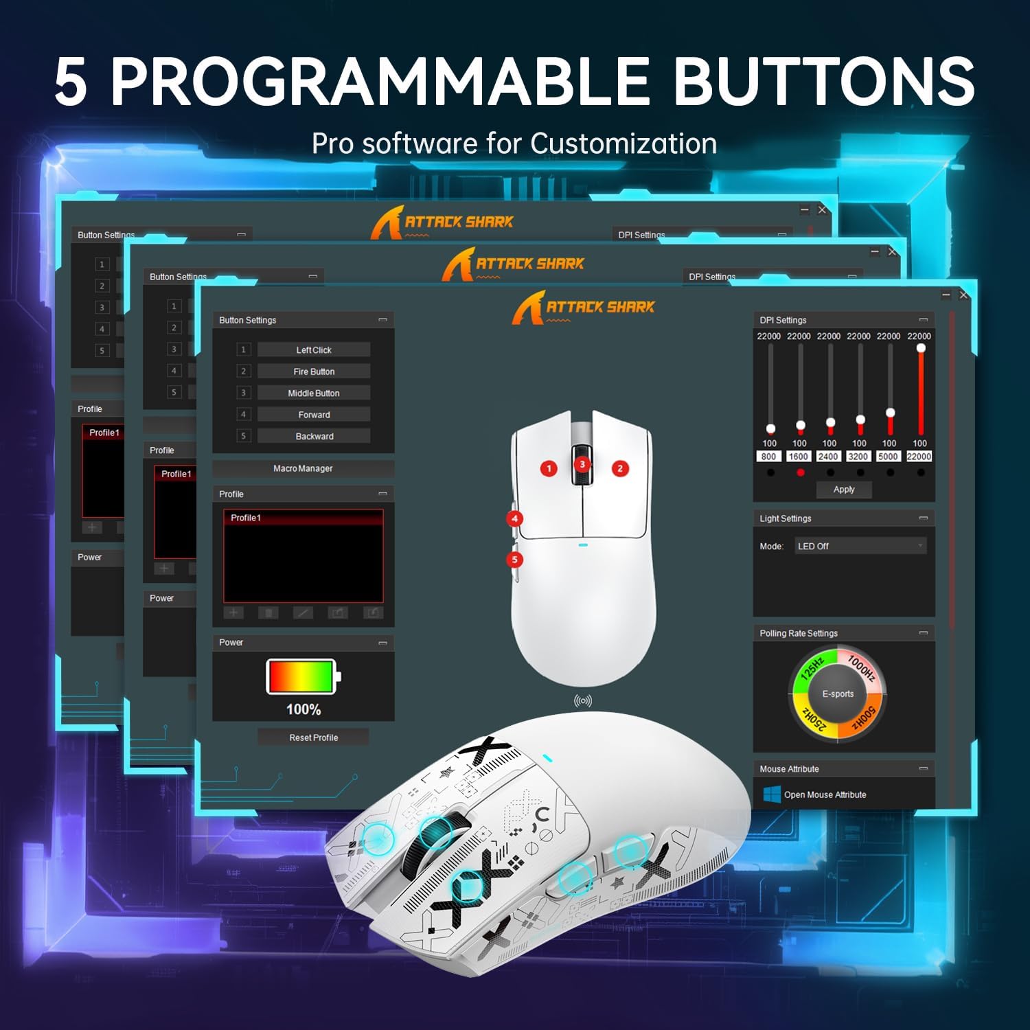 ATTACK SHARK X11 Lightweight Wireless Gaming Mouse