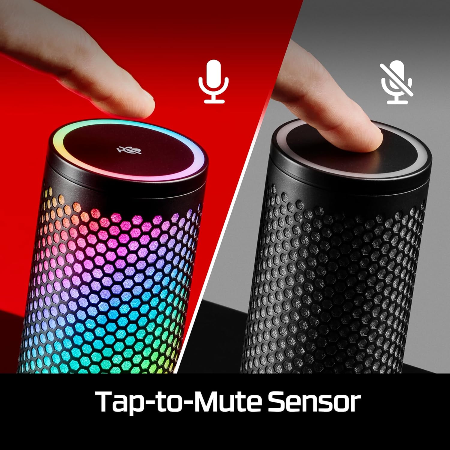 HyperX QuadCast 2 S – USB Microphone, with RGB Lighting, Streaming and Podcasting, with On-Board Controls, LED Lighting, Removable Shock Mount, PC, Mac, USB-C - Black