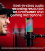 HyperX QuadCast 2 S – USB Microphone, with RGB Lighting, Streaming and Podcasting, with On-Board Controls, LED Lighting, Removable Shock Mount, PC, Mac, USB-C - Black