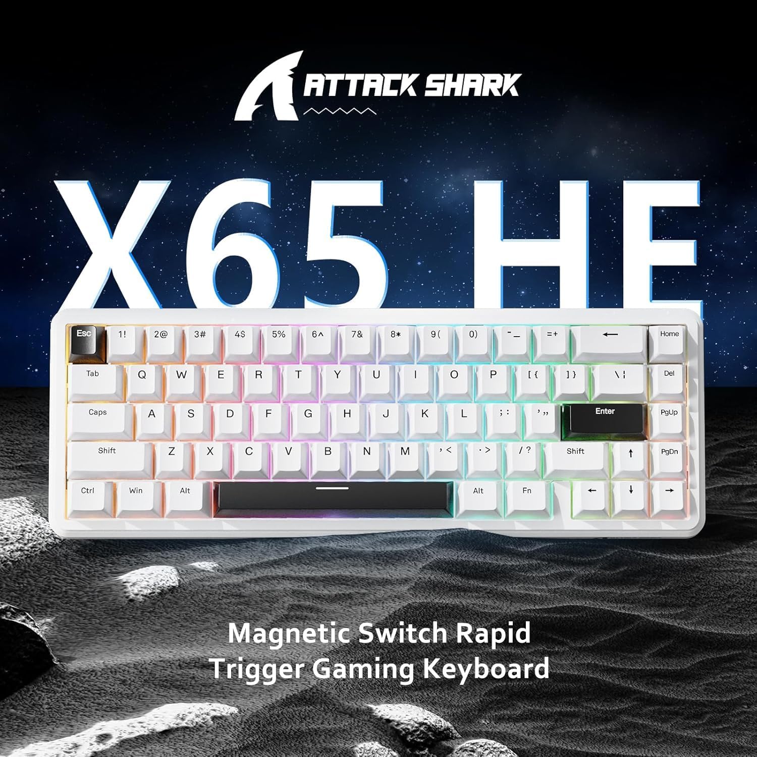 ATTACK SHARK X65 HE Wired Rapid Trigger Magnetic Switch 65% Mechanical Gaming Keyboard