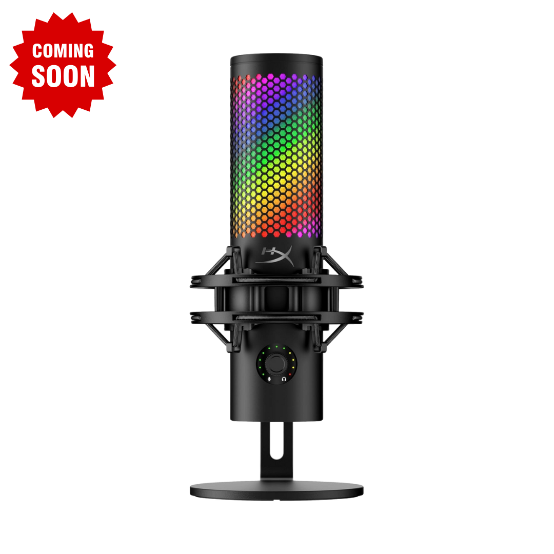 HyperX QuadCast 2 S – USB Microphone, with RGB Lighting, Streaming and Podcasting, with On-Board Controls, LED Lighting, Removable Shock Mount, PC, Mac, USB-C - Black