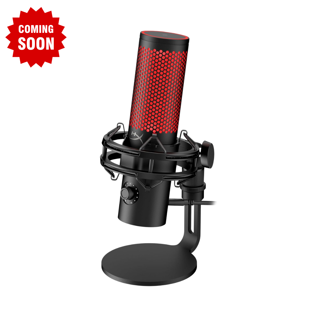 HyperX QuadCast 2 – USB Microphone for Gaming, Streaming and Podcasting, with On-Board Controls, LED Lighting, Removable Shock Mount, PC, Mac, PS5, PS4, USB-C - Black