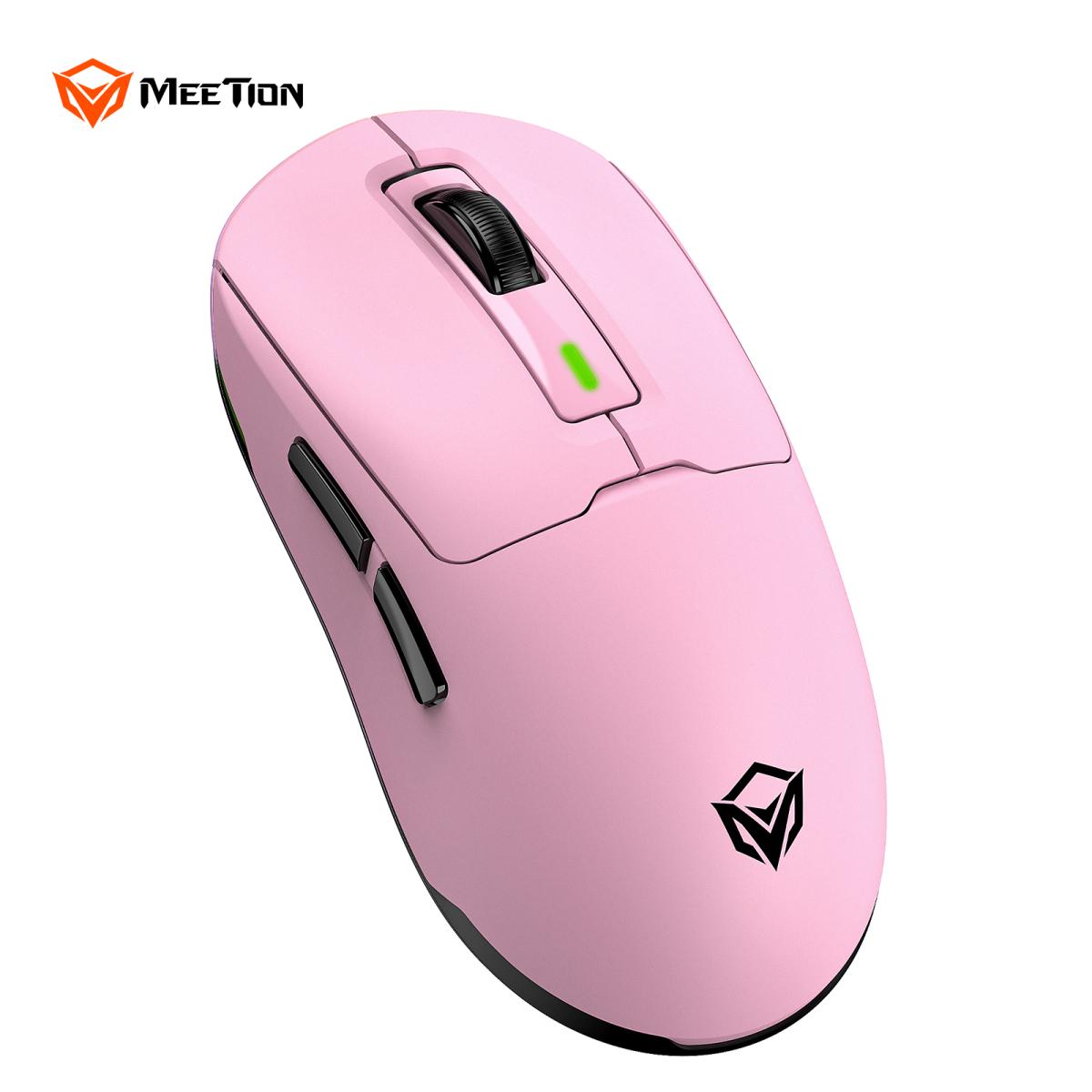 Meetion Air GW24 2.4G Bluetooth & Wired Gaming Mouse -Pink