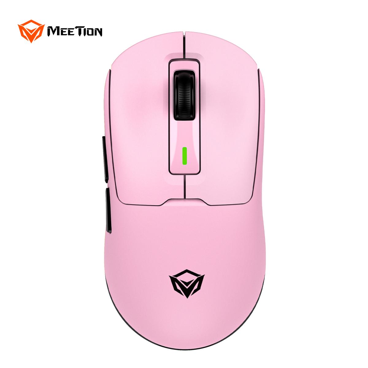 Meetion Air GW24 2.4G Bluetooth & Wired Gaming Mouse -Pink