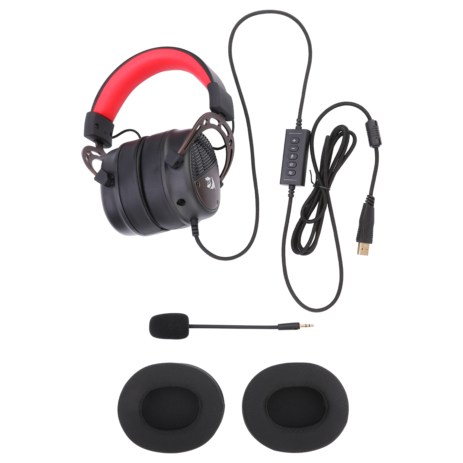 Redragon H730  Wired Gaming Headset - 7.1 Surround Sound - Memory Foam Ear Pads - 50MM Drivers - Detachable Microphone - Multi Platform Headphone - Works with PC/PS4/PS5 Switch