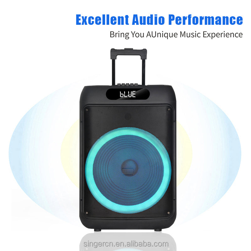 Jbr-1505 15-Inch Party Bluetooth Speaker with LED Lighting Effects