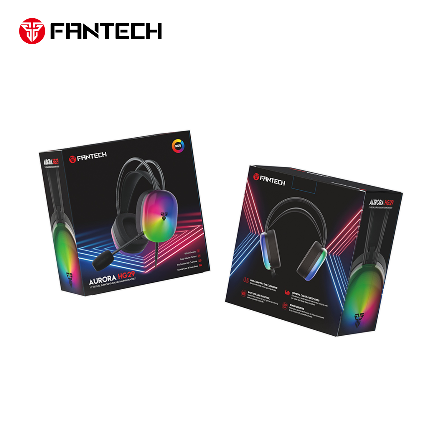 Fantech Aurora HG29 7.1 Virtual Surround Sound Gaming Headset RGB