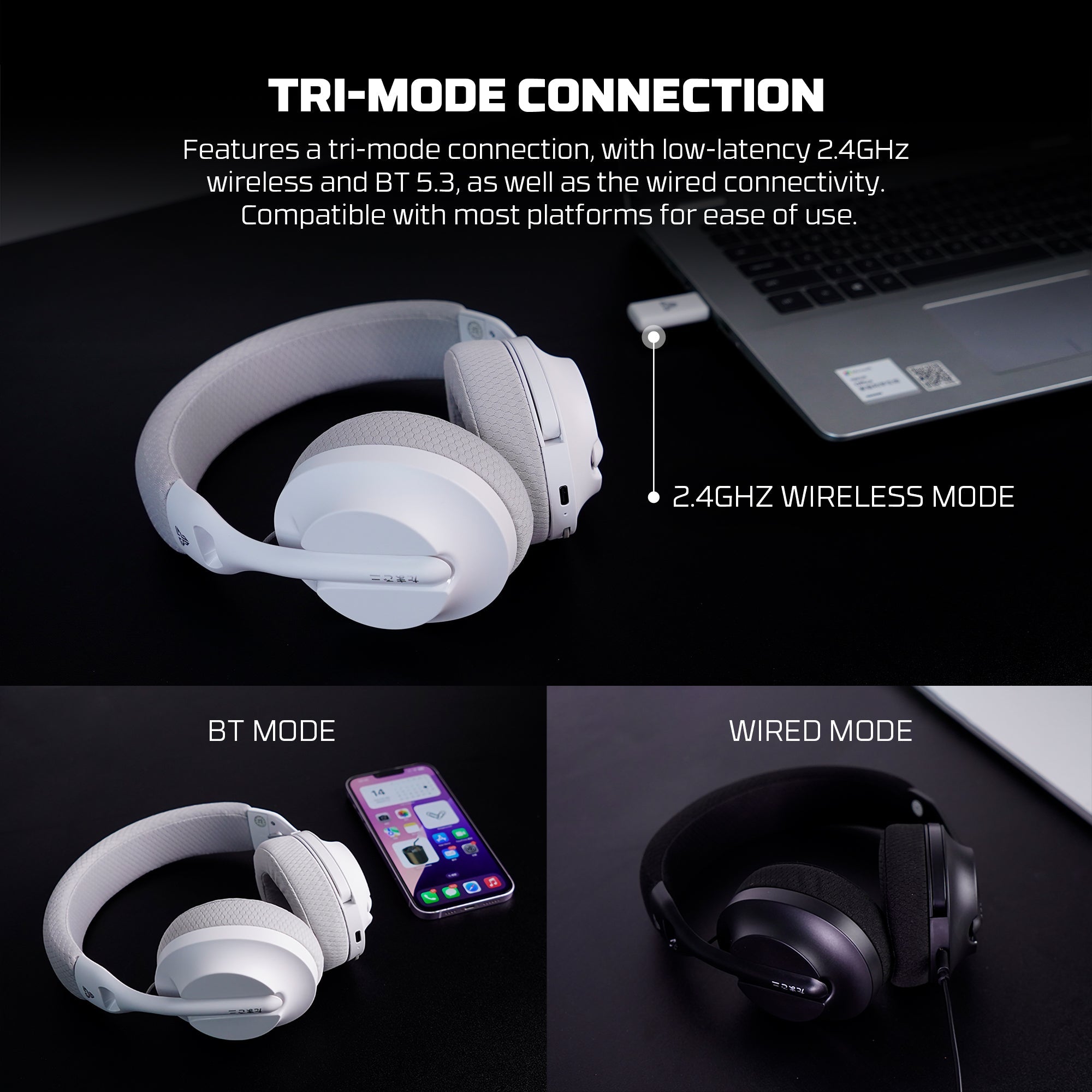 FANTECH WHG04 TAMAGO II Multi-Platform Wireless Gaming Headset White