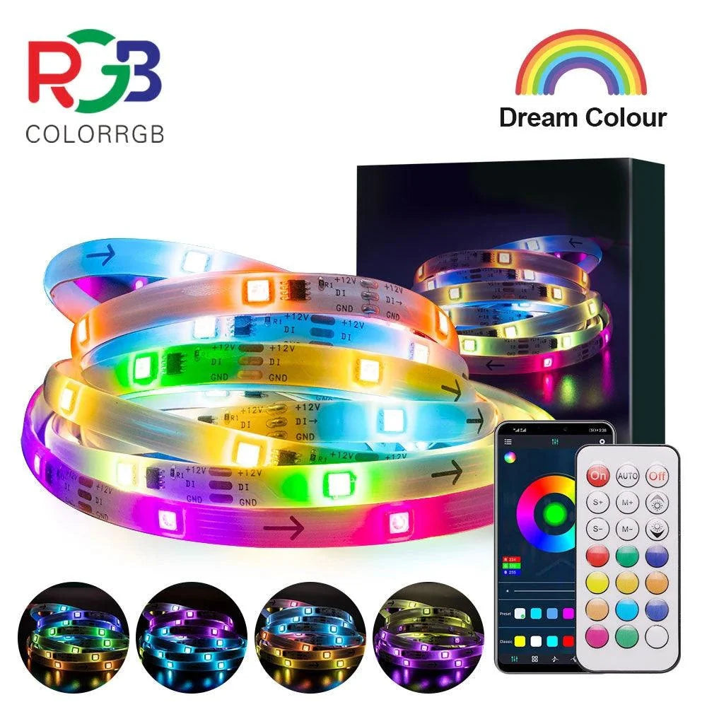 Dream Color LED Strip Lights 5M with Remote Controller Waterproof