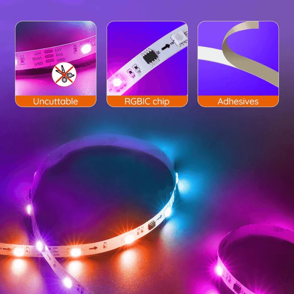 Dream Color LED Strip Lights 5M with Remote Controller Waterproof