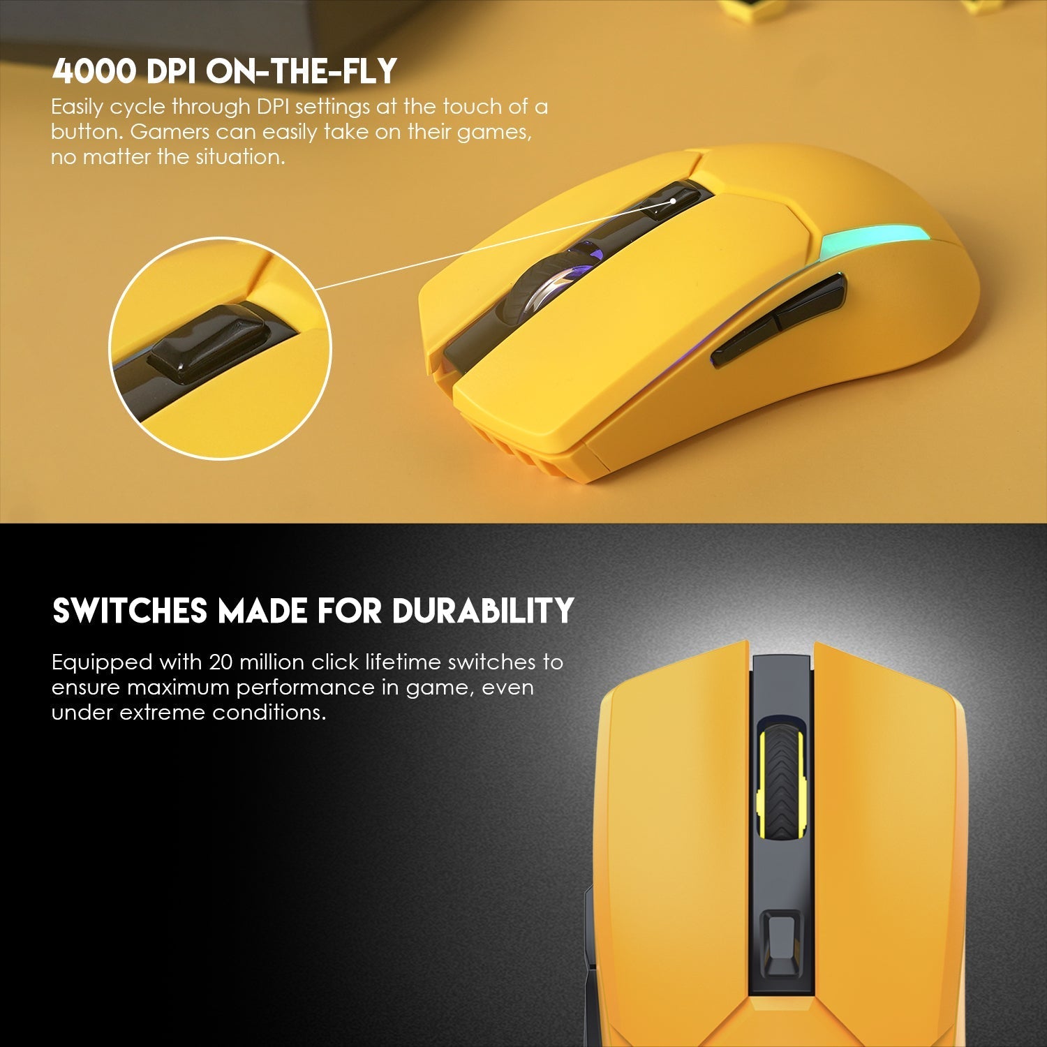 Fantech VENOM II WGC2 VIBE EDITION Yellow Mouse 15 JOD