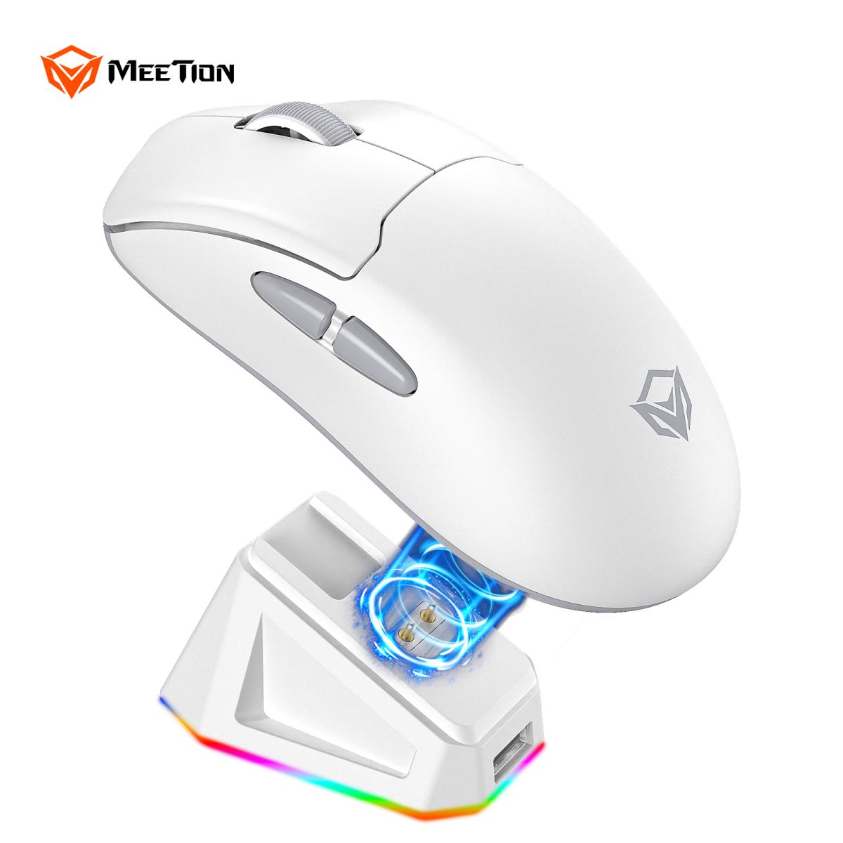 Meetion Air GW39 PAW3395 Sensor Wireless Gaming Mouse with Charging Dock -White
