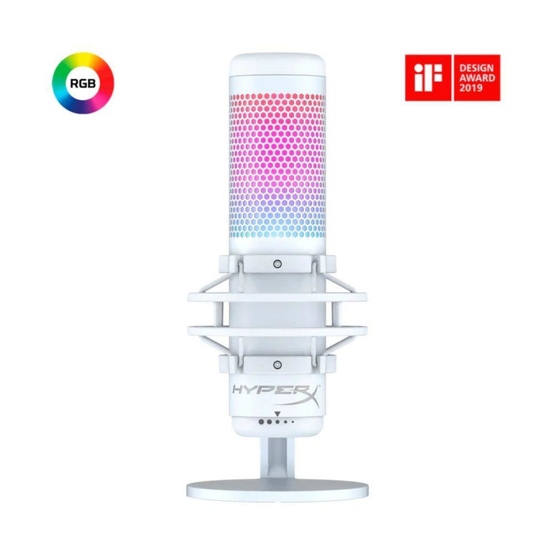 HyperX QuadCast S - USB Microphone With RGB Lighting White