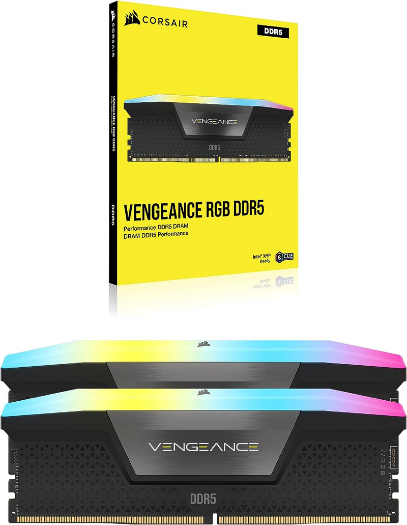 CORSAIR VENGEANCE RGB 32GB (2x16GB) DDR5 RAM 7000MT/s CL34 Memory Kit — Black