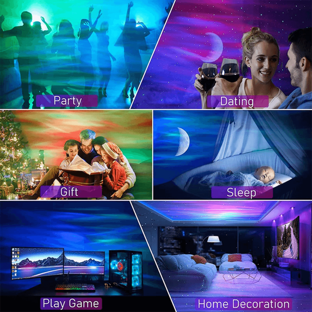 Northern Lights Aurora Projector Galaxy Star Bluetooth Speaker Lightning 30 JOD