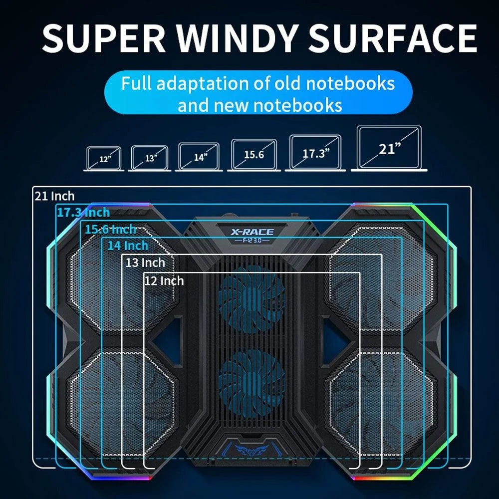 X-Race Notebook Radiator Air cooler laptop Stand 6 Fans