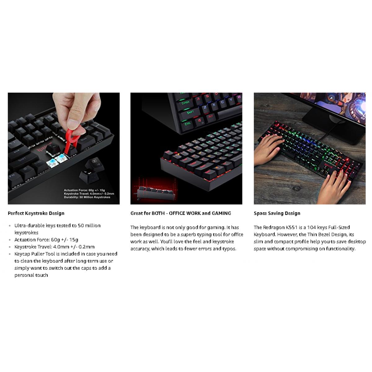 Redragon MITRA K551-1 RGB MECHANICAL Gaming Keyboard