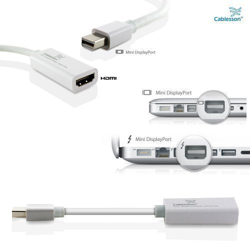 Ultima Cords & Cables Mini Display Port DP to VGA Adapter (White).