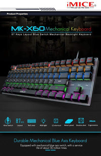 YuYue iMICE MK-X60 USB Wired Mechanical Keyboard