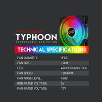 FB-302 TYPHOON RGB FAN 3n1