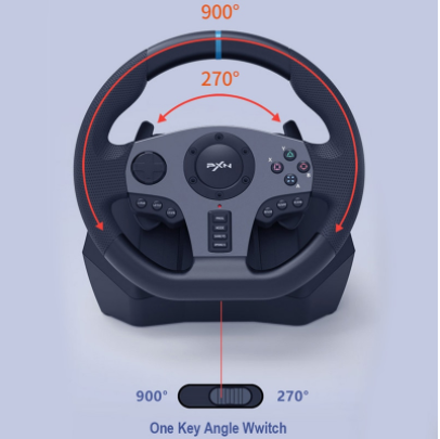 PXN V9 Gaming Steering Wheel Pedal Vibration Racing Steering Wheel