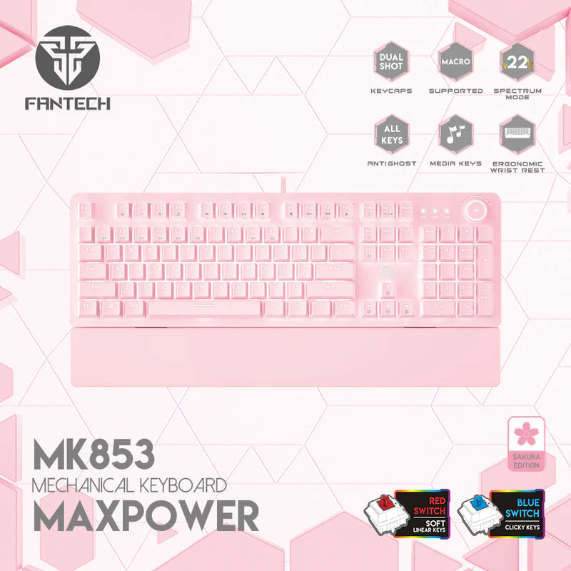 FANTECH MAXPOWER MK853 MECHANICAL KEYBOARD SAKURA